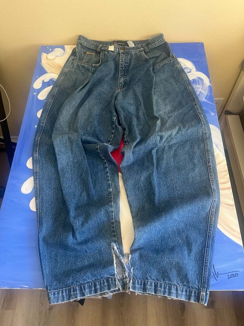 Vintage Paco Basic Loose Fit Wide Leg Denim Jeans Size 34